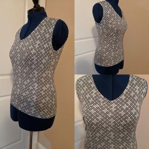 Blue and Teal Crosshatched Crossover Shirt